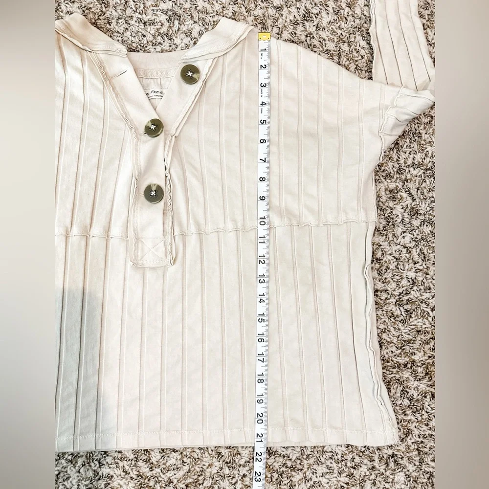 FREE PEOPLE We The Free In The Mix Henley Women's Cream Top - XSmall